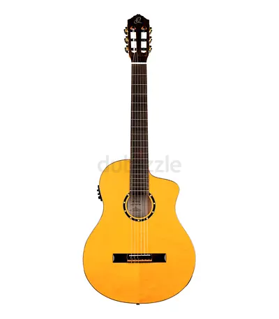 Ortega Family Series Pro 4/4 Solid Class Guitar with Equalizer, Gloss Stain Yellow - Brand New