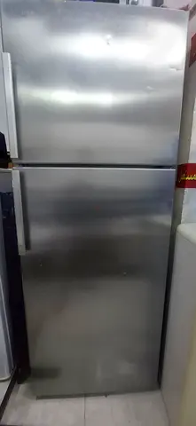 Large stainless steel double-door refrigerator/freezer - good condition