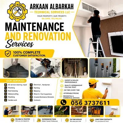 All types of Maintenance Renovation available for your place