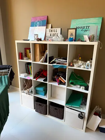 White 16-Cube Storage Shelf / Room Divider - Good Condition
