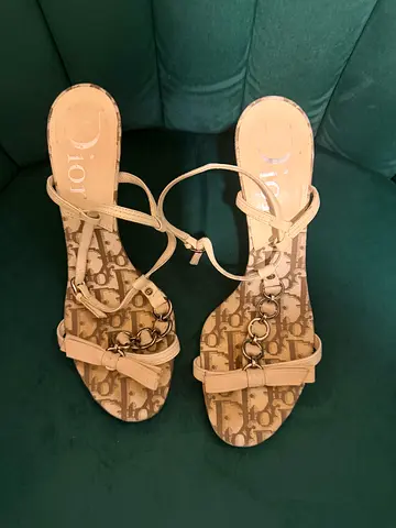 Christian Dior Monogram Heeled Sandals EU 38