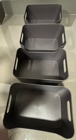 Set of 4 Plastic Storage Baskets