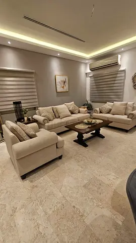 Beige 3-Piece Sofa Set with Coffee Table — Good Condition
