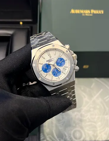 Audemars Piguet Royal Oak Chronograph Silver Dial with Blue Subdials