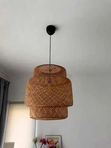 Woven Rattan Pendant Light - Natural Three-Tier Shade
