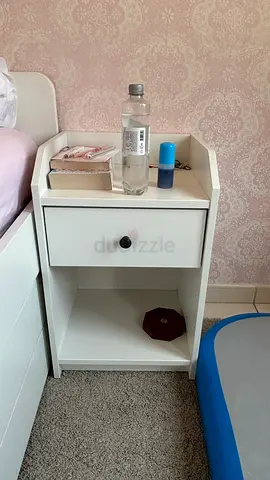 IKEA HAUGA White bedside table with single drawer