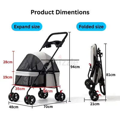 Foldable pet cat .Dog stroller