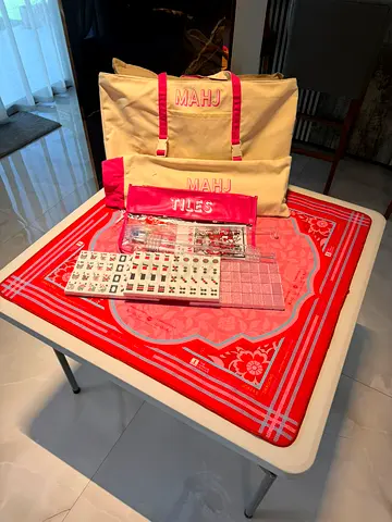 Mahjong set with carrying bags and mat - lightly used