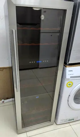 Hoover latest model wine fridge 72 bottle dual temperature wooden shelves freestanding