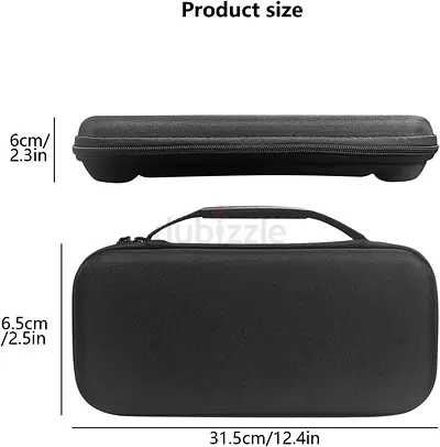 Portable Hard Zipper Carry Case - Black (31.5 x 6.5 x 6 cm)