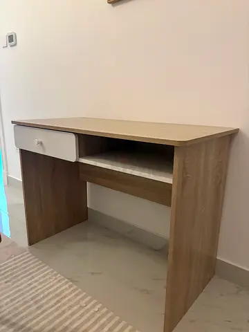 Wooden study desk with drawer - light oak finish