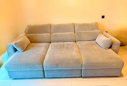 IKEA ESKILSTUNA 3-seater - Light grey 3-seater chaise sofa - comfortable, good condition.