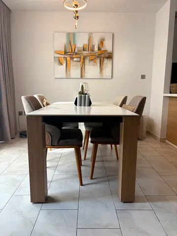 Solid Wood and marble Dining Table - perfect Condition
