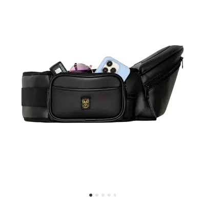 Black Leather Hackerlily - HipSurfer Ergonomic Hip Seat Baby Carrier