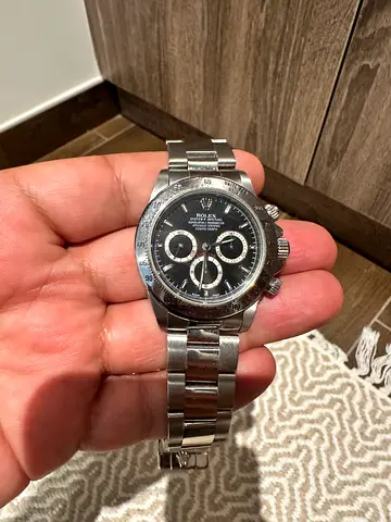 Rolex Cosmograph Daytona Stainless Steel Watch with Black Dial