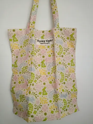 Flying Tiger Copenhagen floral cotton tote bag