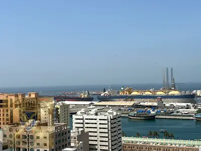 Two master BR hall wardrobes laundry room sea view near Al Heera Beach.