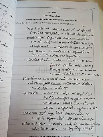 Psychology unit 4 past paer booklet edexcel A level with answers filled