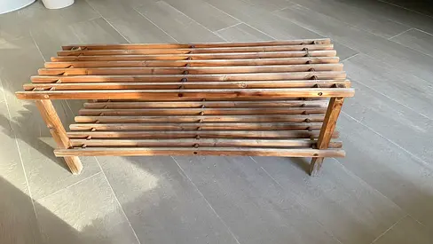 Wooden 2-tier shoe rack / pot rack