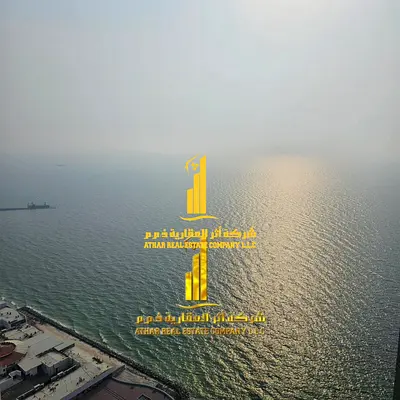 شقة فخمة اطلالة بحرية غرفتين وصالة مفروشة فرش جديد للايجار الشهرى بعجمان - الكورنيش - ابراج الريزيدنس