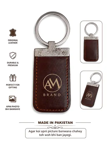 Premium Genuine Leather Keychain | Custom Name Photo Engraving | Personalized Gift