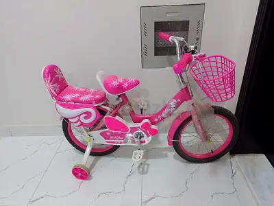 Urgent Sale - Kids Bicycle with Training Wheels and Front Basket (Pink)