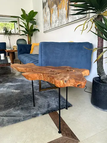 Wooden side table live edge wood