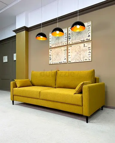 Modern Mustard Yellow 3-Seater Sofa