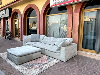 Pan Emirates pianca feather filled sofa with footstool