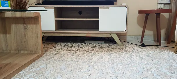 Modern TV Unit / Media Console in Light Oak with White Doors