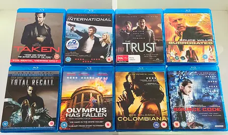 8 Action / Thriller Blu-ray Movie DVD’s