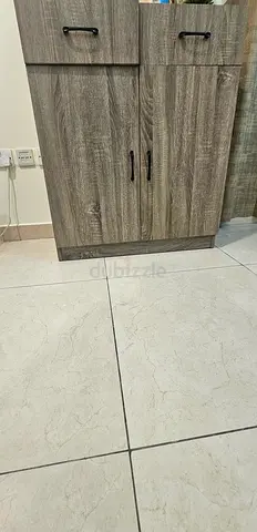 Compact Wooden Cabinet with Drawers - Light Oak Finish