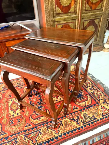 Set of 3 Vintage Wooden Nesting Side Tables