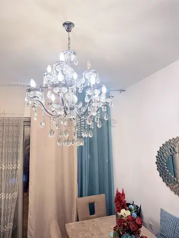 2 Crystal chandelier pendant light - elegant crystal chandelier, excellent condition