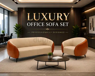 Luxury Office Sofa Set 3+1+1 - Modern PU Leather Office Sofa