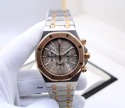 Two-tone stainless steel chronograph wristwatch