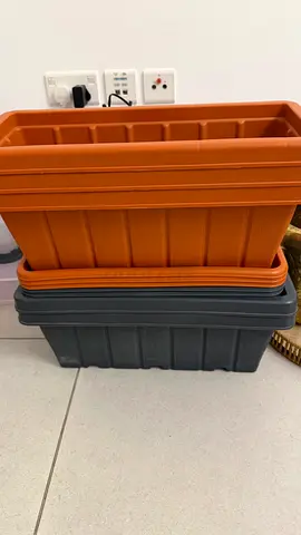 Set of 2 Plastic Planter Boxes with Saucers - Grey  Terracotta