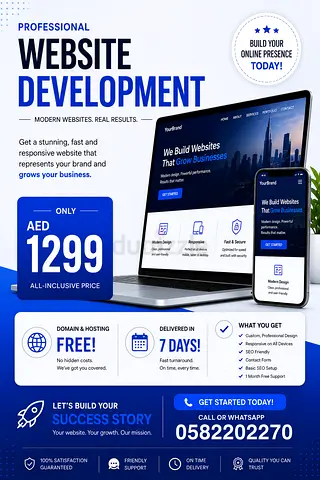 Website Development Service - Professional Responsive Sites (AED 1299)