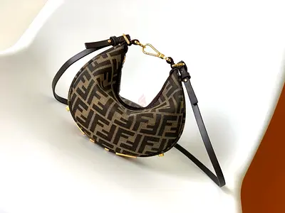 Fendi Fendigraphy Mini Bag in Brown FF Jacquard Fabric
