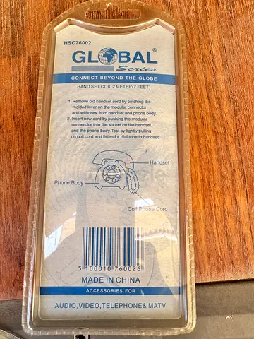 GLOBAL branded audio/video telephone handset accessory - new in packaging