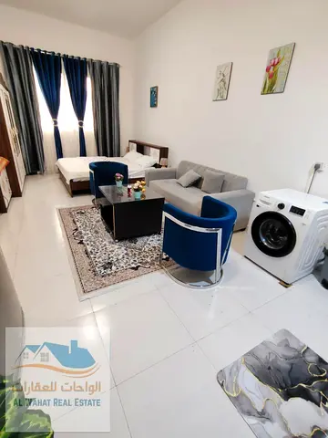 Furnished studio for monthly rent in Al Jurf 2, next to Ajman Court and close to the Sharjah and Dubai exit. The price is 3,000