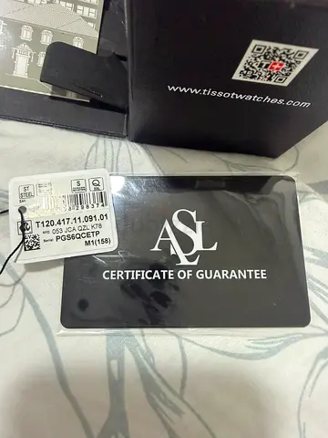 Tissot mens watch with box and guarantee card (T120.417.11.091.01)
