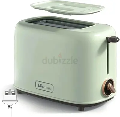 Toaster 2 Slice Small Toaster Warmer with Dust Cover, Removable Crumb Tray-650W Plug Type-UK 3pin