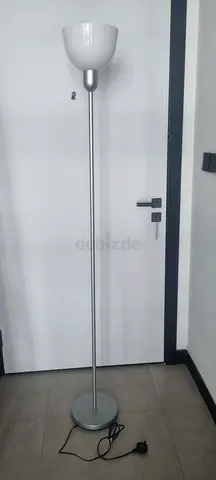 Tall Modern White Floor Lamp with Metal Stand (Working) - Simple Design
