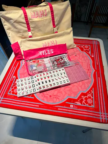 Mahjong Set with racks , racks storage cover , Carry Bag, Tiles bag. Good Condition