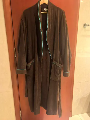 Brown Men’s Bathrobe - Soft Terry Cloth, Medium/Large
