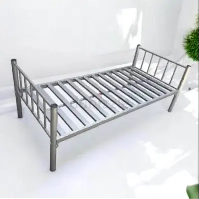 Silver steel single bed used good condition