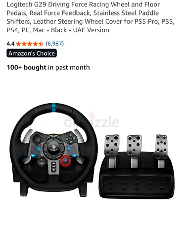 Logitech G29 Driving Force Racing Wheel and Floor Pedals, Real Force Feedback, Stainless Steel Paddl