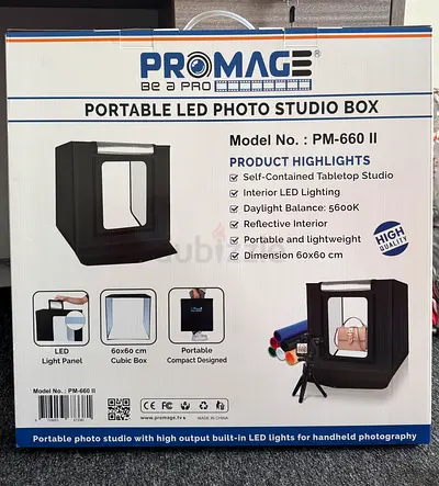 PROMAGE PM-660 II Portable LED Photo Studio Box 60x60 cm