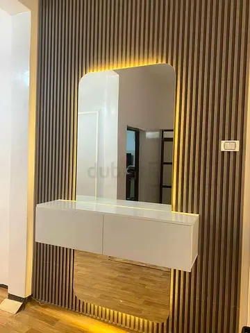 Custom Made Entryway Feature Wall with LED Backlit Mirror